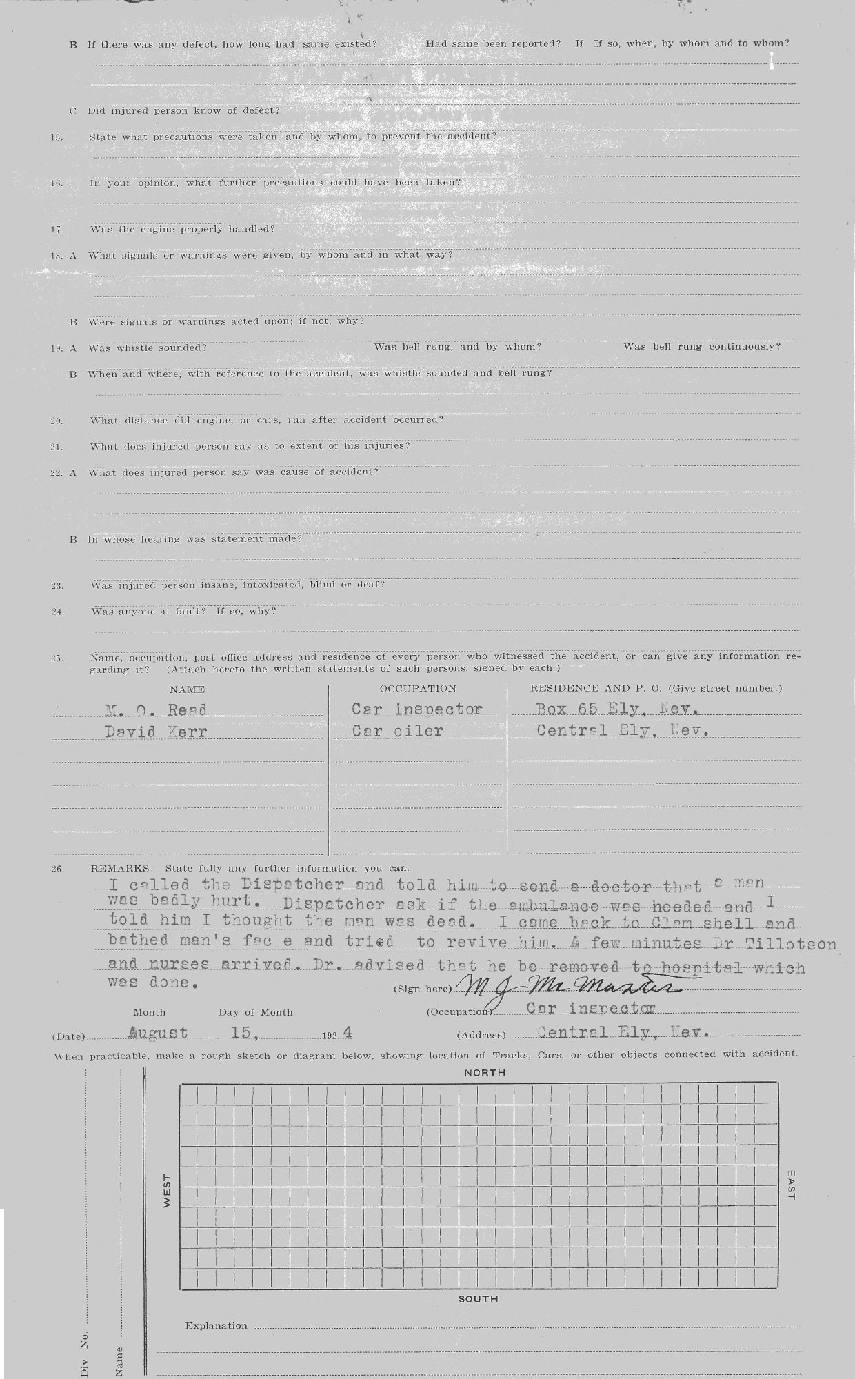 Accident Report by M.J. McMaster pg2